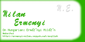 milan ermenyi business card